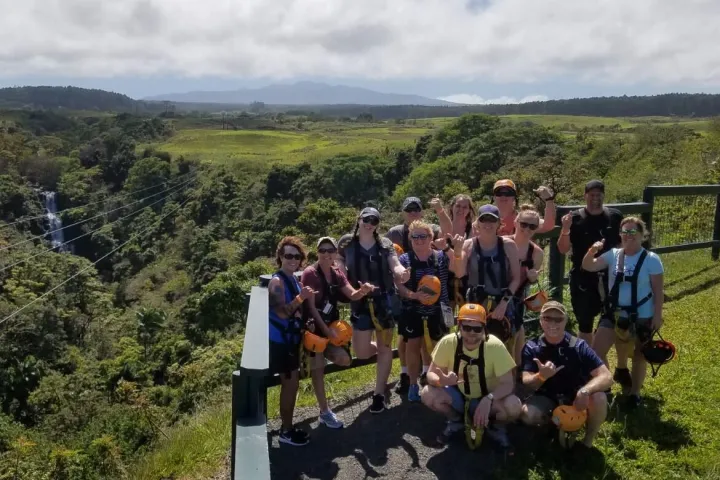 a group of people in a field