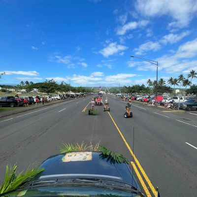 a close up of a busy highway
