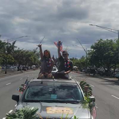 a car parked on the side of a road